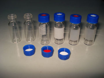 Slit Blue PTFE Silicone Septa White With 9mm Black Ribbed Screw Cap