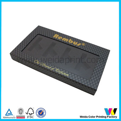 Black Color Paper Packaging Boxes with Clear Plastic Window