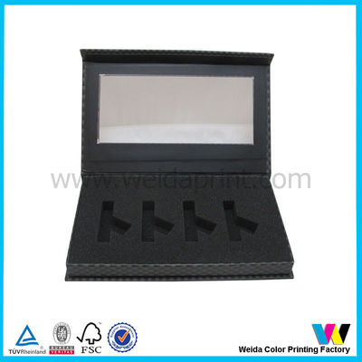 Black Color Paper Packaging Boxes with Clear Plastic Window